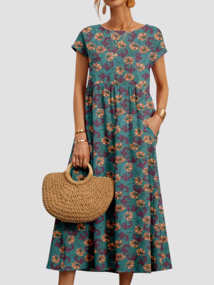 Ellie | Damen Kleid Geometrischer Print Midi