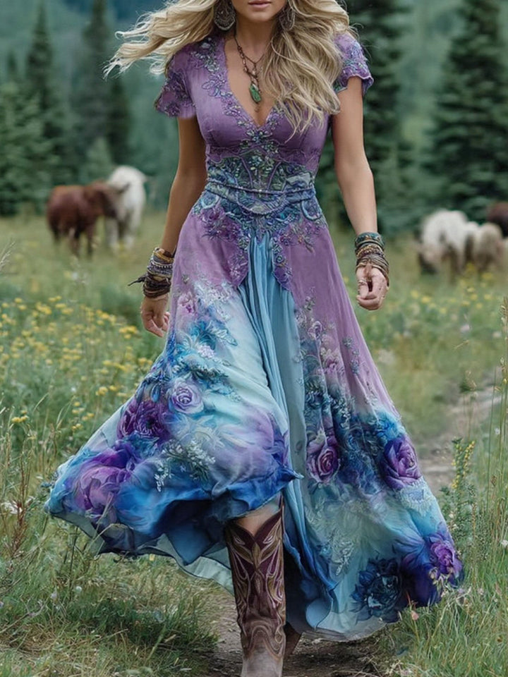 Melissa | Strahlender Fluss Maxi Sommer Kleid