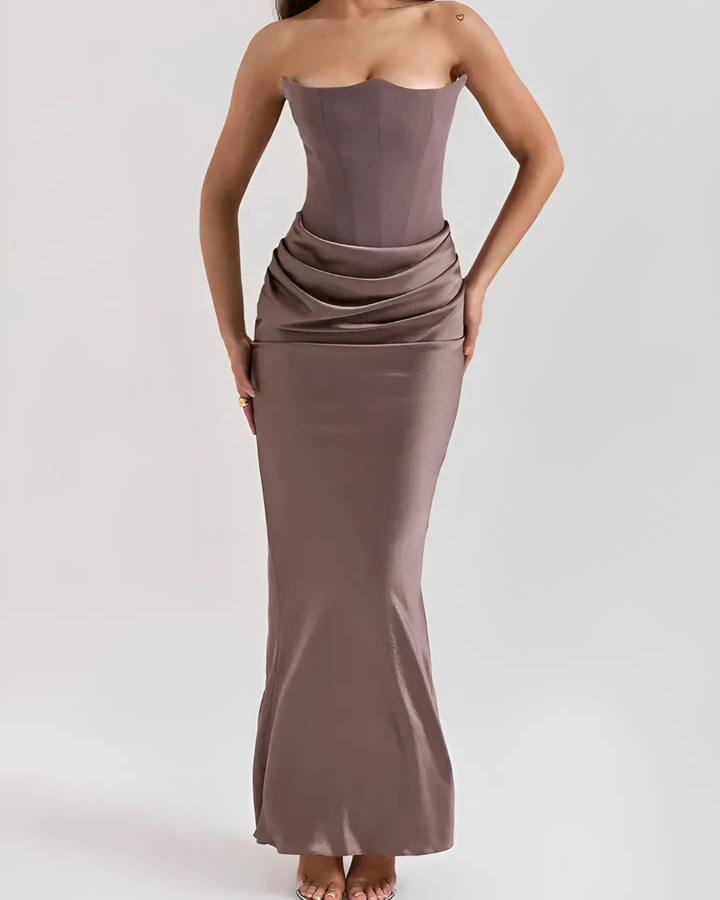 Angeliki | Damen Hochzeitsgast Drapiertes Maxikleid