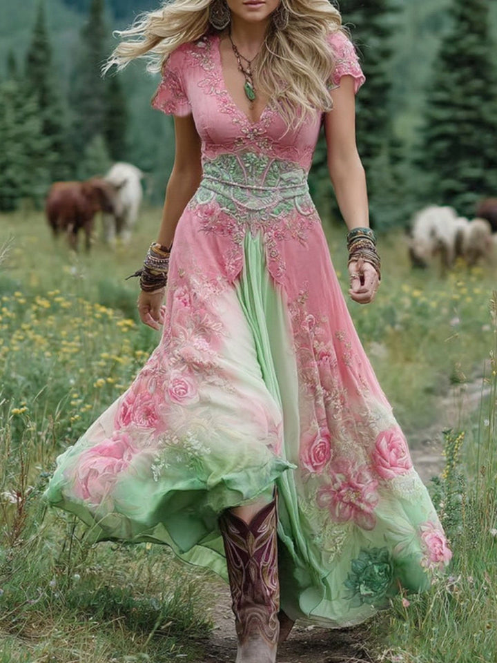 Melissa | Strahlender Fluss Maxi Sommer Kleid