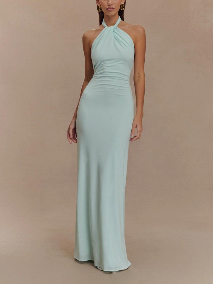 Kathryn | Slinky Halter Maxi Kleid