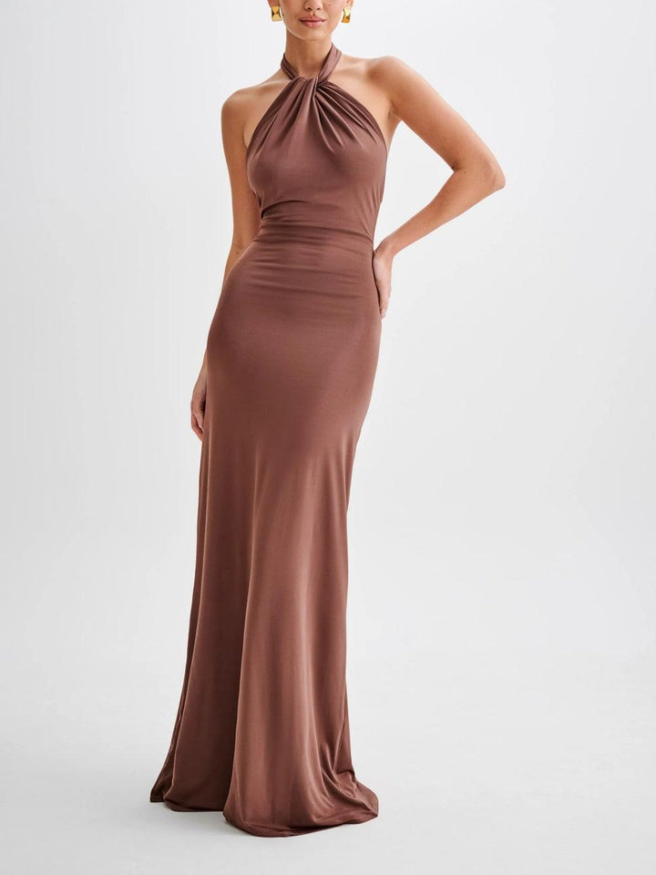 Kathryn | Slinky Halter Maxi Kleid