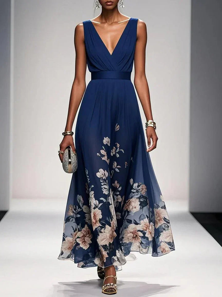 Dimitra | Damen Florales Print Hochzeitsgast Kleid