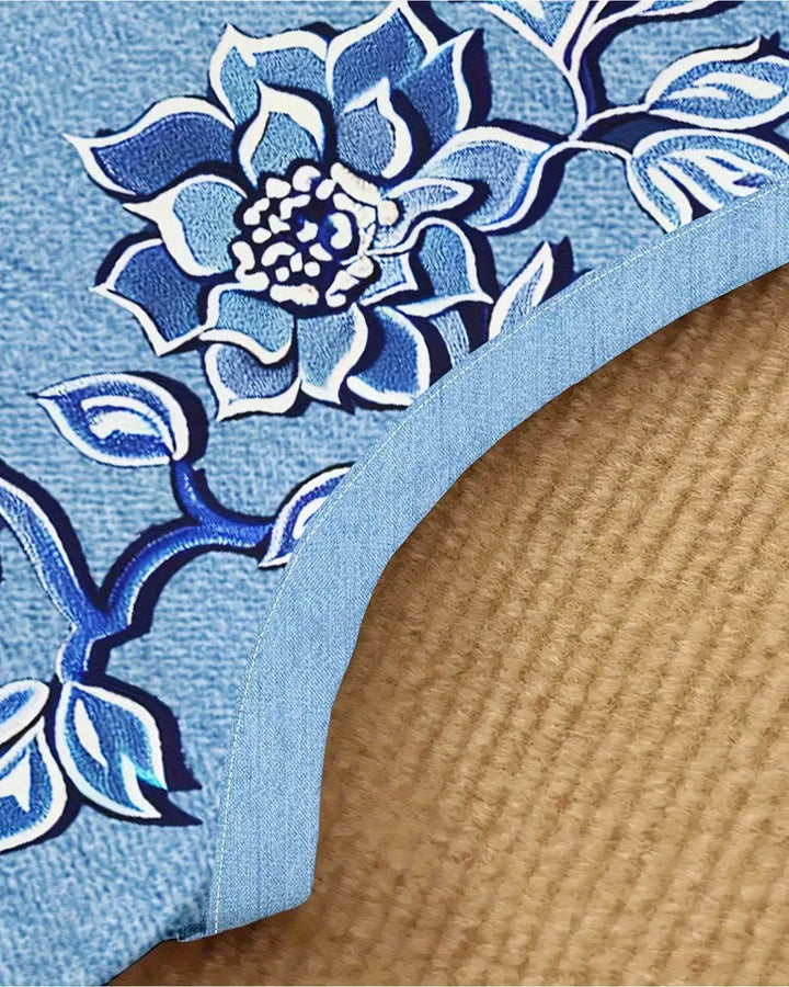 Calista | Damen Kleid Ärmellos Florale Knopfleiste