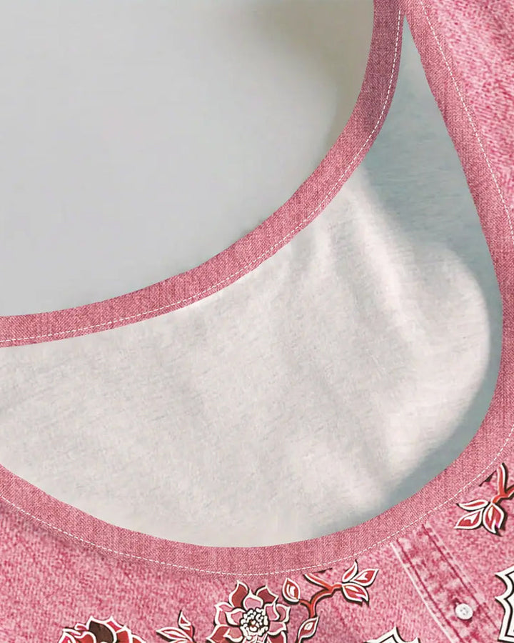 Calista | Damen Kleid Ärmellos Florale Knopfleiste