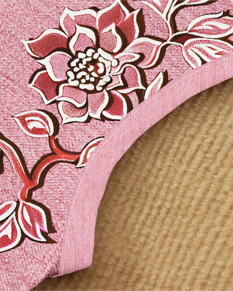 Calista | Damen Kleid Ärmellos Florale Knopfleiste