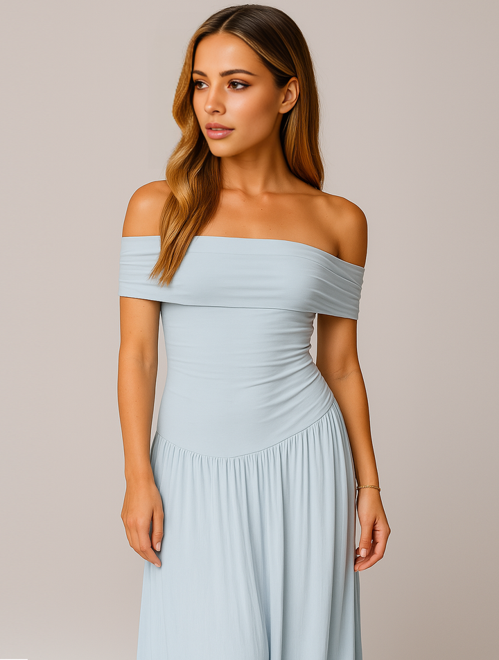 Agnes | Damen Hochzeitsgast Plissiertes Maxikleid
