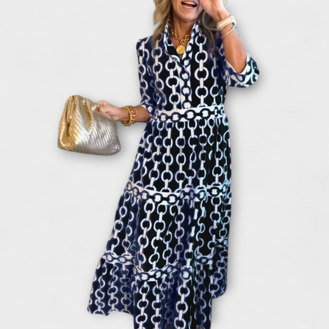 Kayla | Damen Kleid Kettenprint Midi