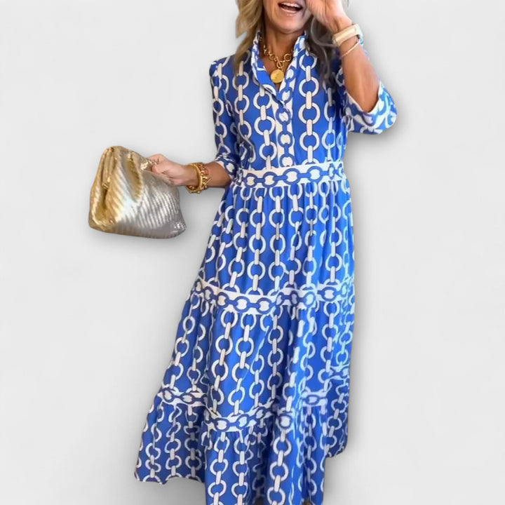 Kayla | Damen Kleid Kettenprint Midi