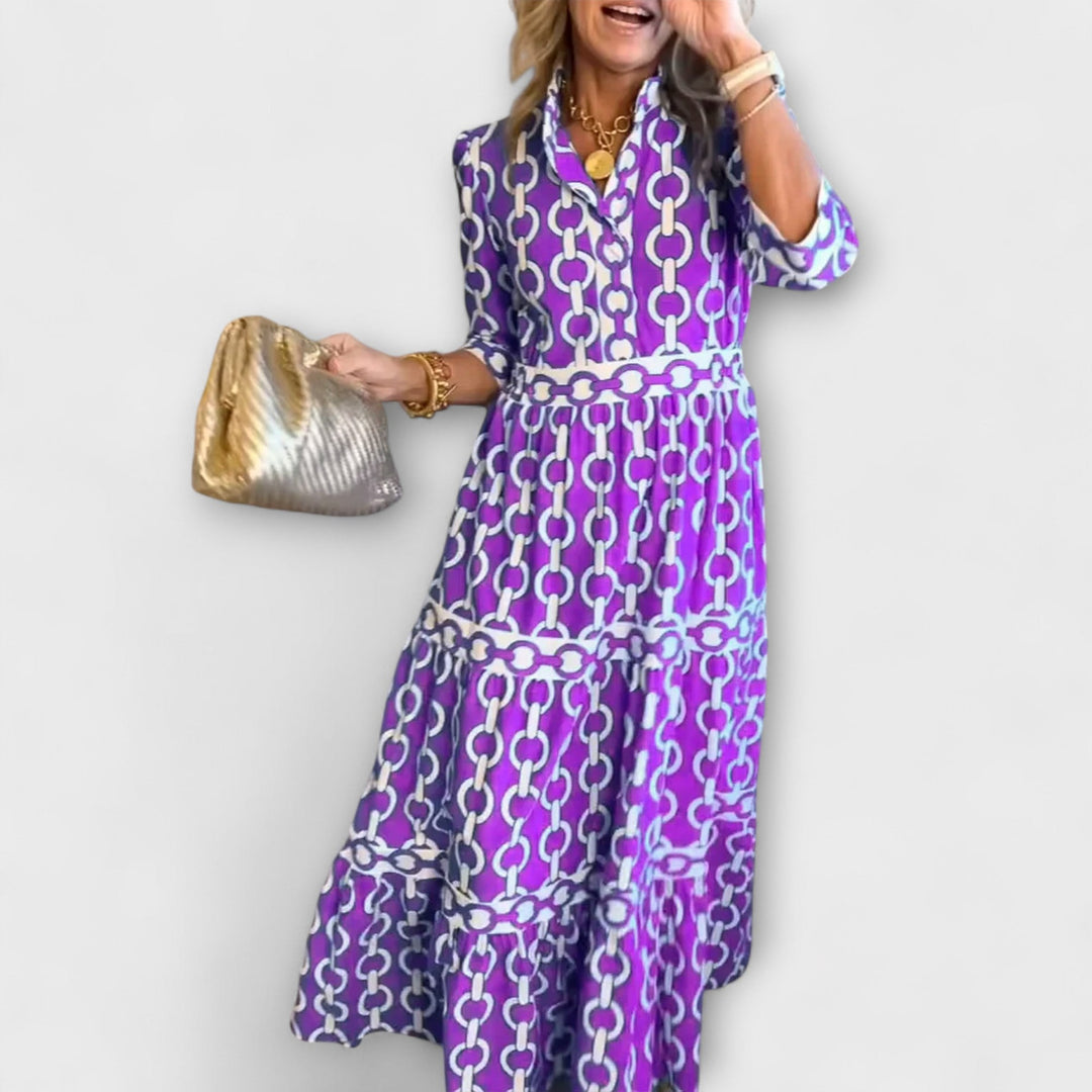 Kayla | Damen Kleid Kettenprint Midi