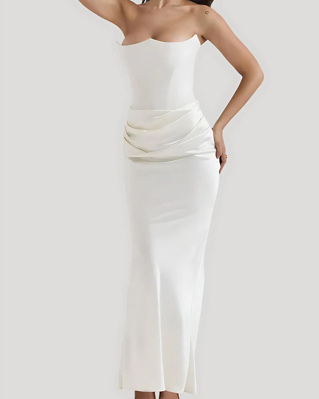 Angeliki | Damen Hochzeitsgast Drapiertes Maxikleid