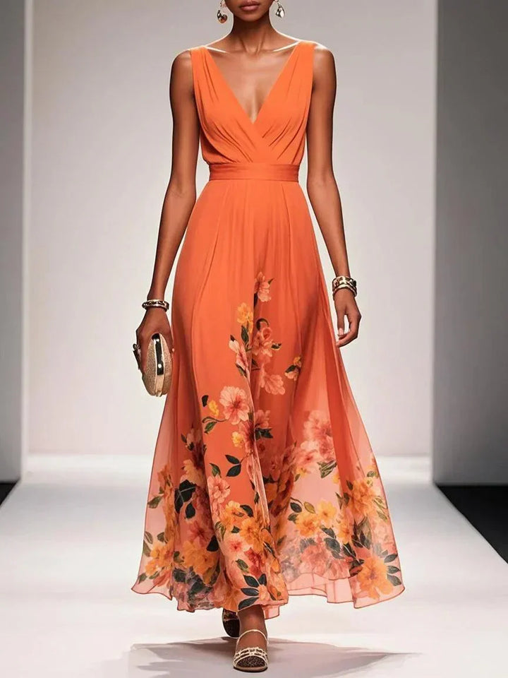 Dimitra | Damen Florales Print Hochzeitsgast Kleid