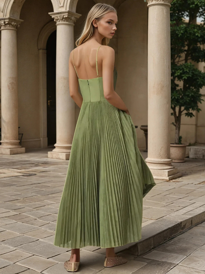 Xyla | Anmutige Plissees Midi Kleid