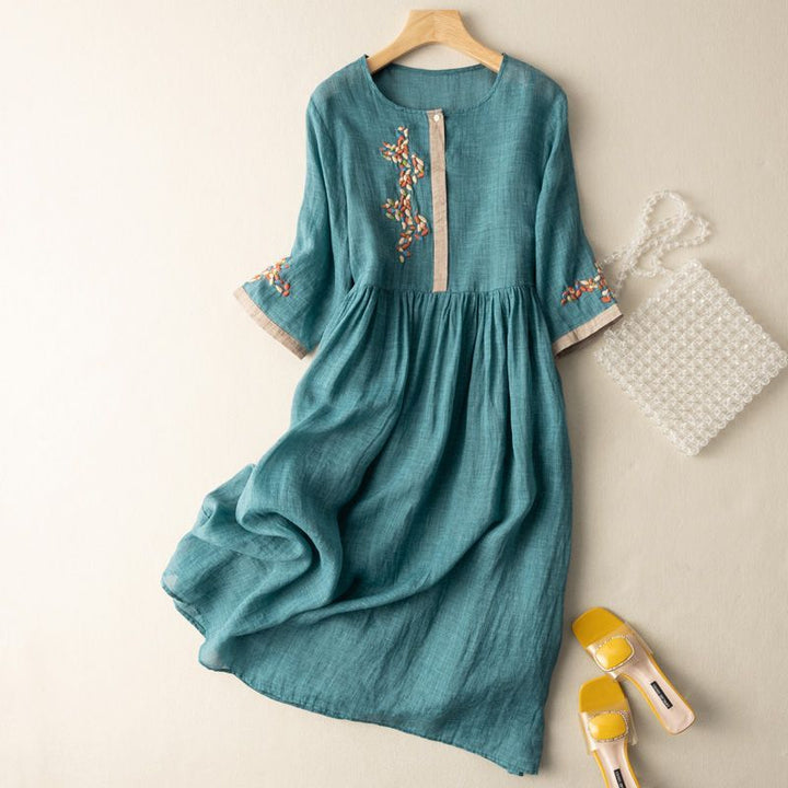 Sofia | Damen Kleid Besticktes Midikleid