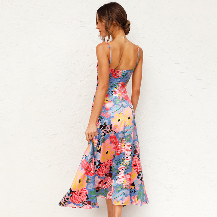 Georgia | Damen Hochzeitsgast Bedrucktes Maxikleid