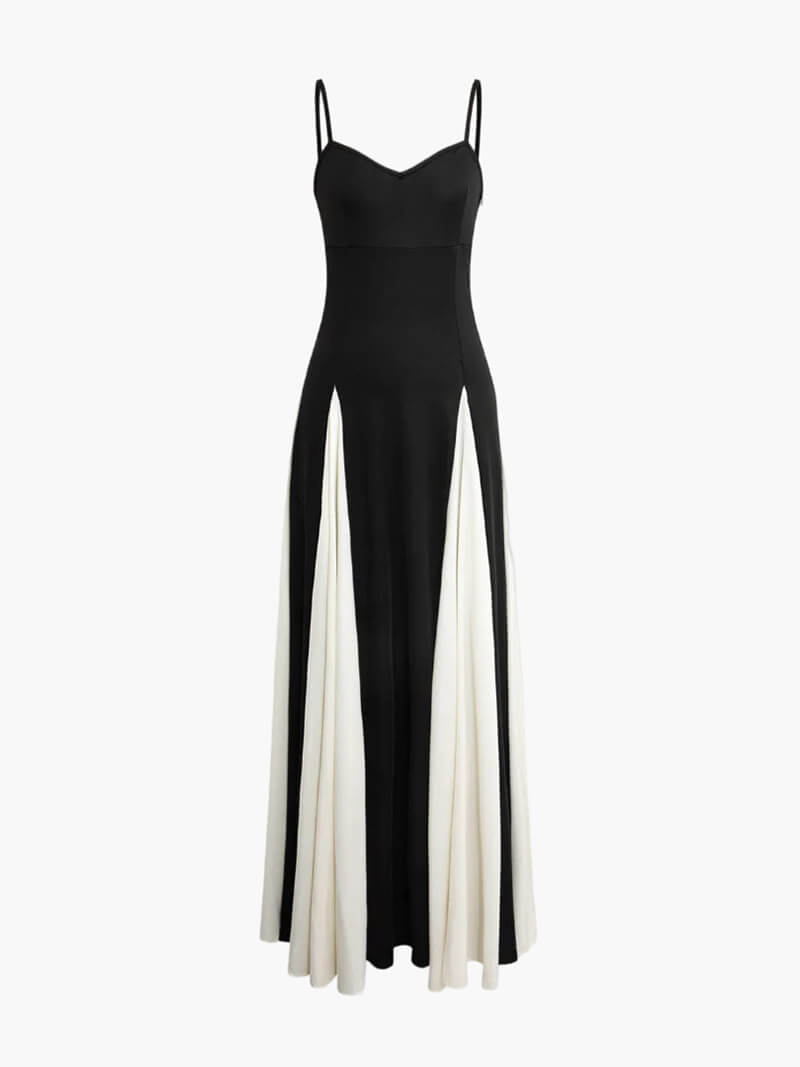 Alexa | Elegante Kontraste Maxi Kleid
