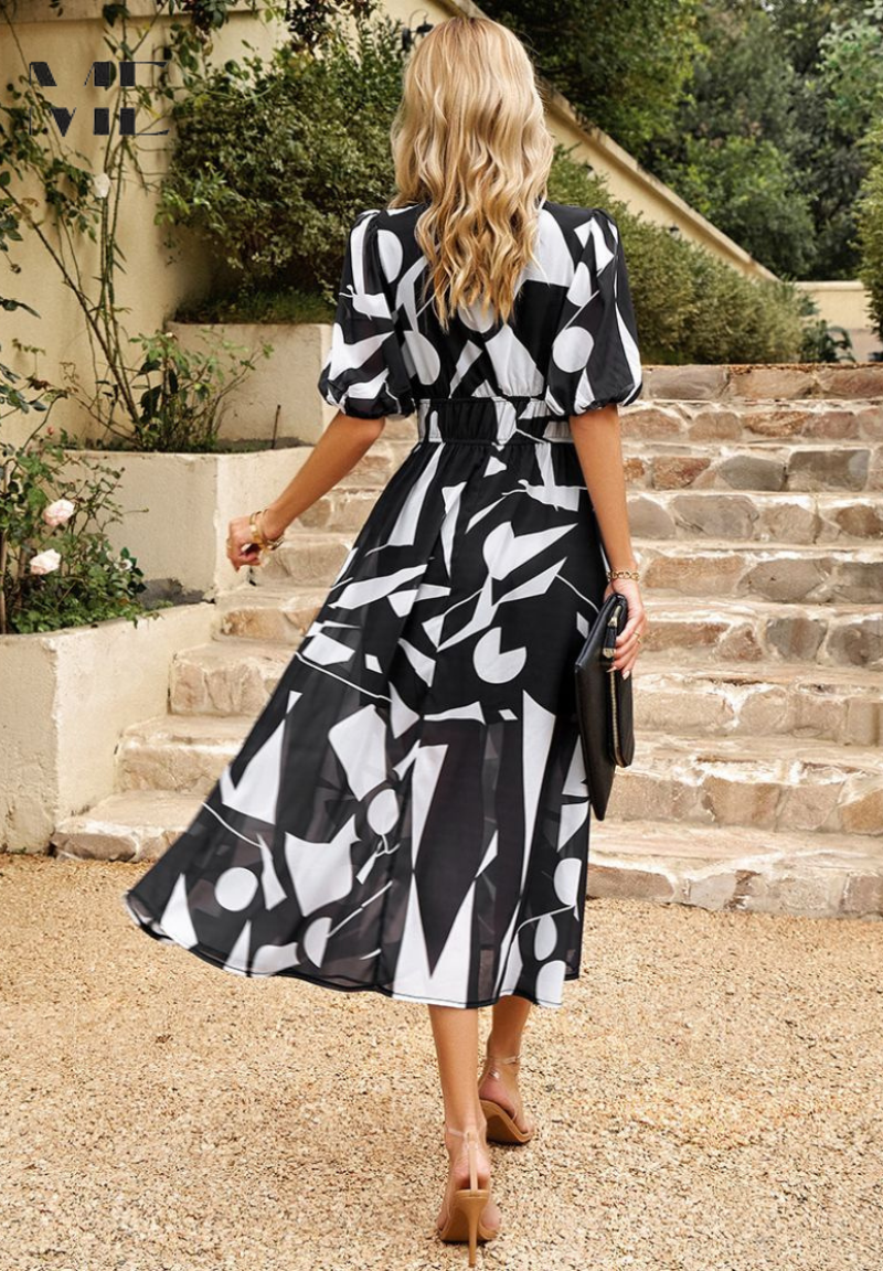 Basilia | Damen Kleid Floraler Print Midi