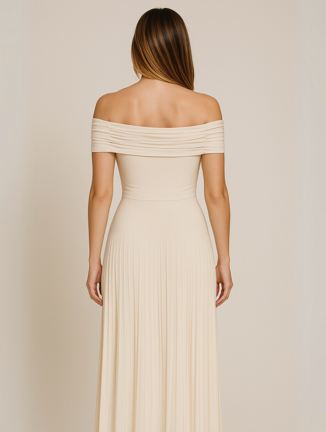 Agnes | Damen Hochzeitsgast Plissiertes Maxikleid