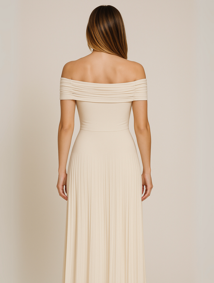 Agnes | Damen Hochzeitsgast Plissiertes Maxikleid