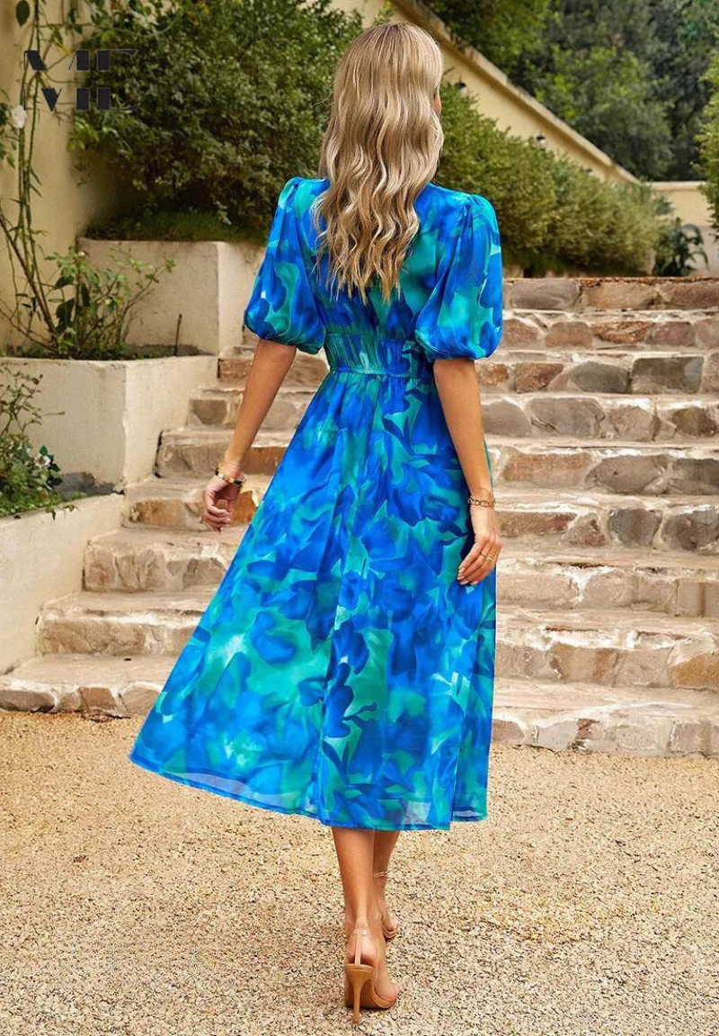 Basilia | Damen Kleid Floraler Print Midi