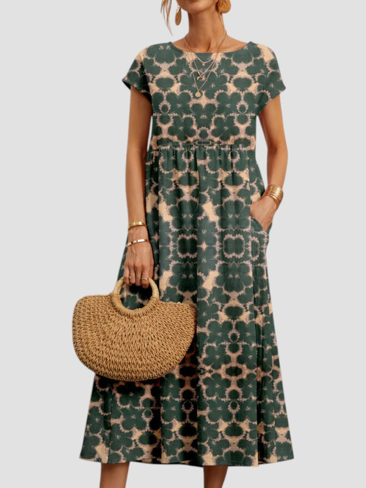 Ellie | Damen Kleid Geometrischer Print Midi