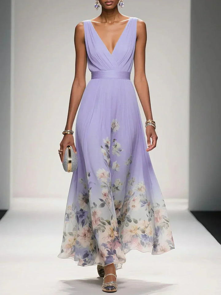 Dimitra | Damen Florales Print Hochzeitsgast Kleid