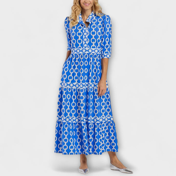 Kayla | Damen Kleid Kettenprint Midi