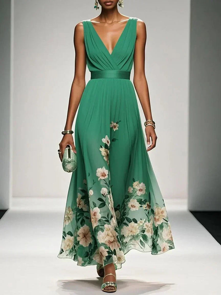 Dimitra | Damen Florales Print Hochzeitsgast Kleid