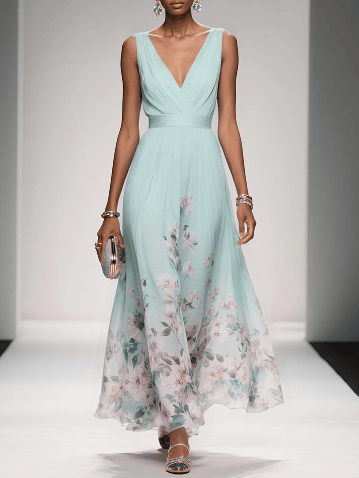 Dimitra | Damen Florales Print Hochzeitsgast Kleid