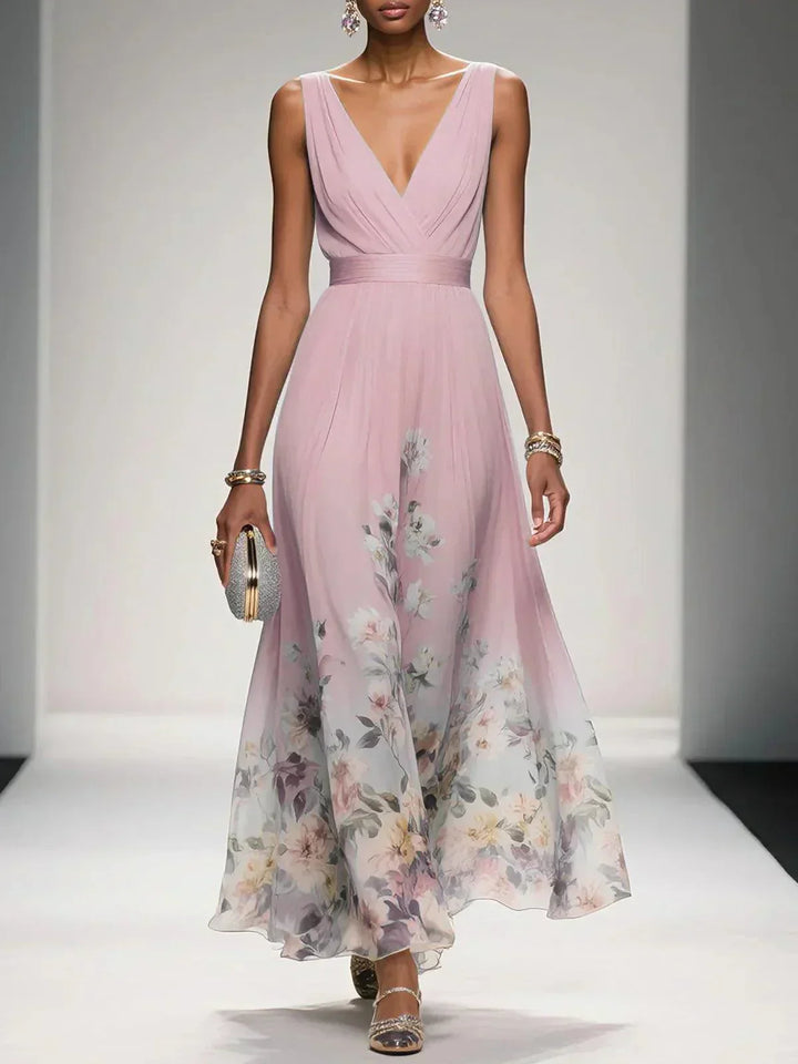 Dimitra | Damen Florales Print Hochzeitsgast Kleid