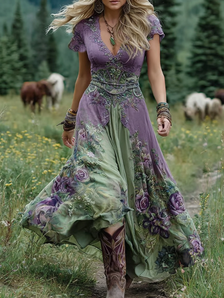 Melissa | Strahlender Fluss Maxi Sommer Kleid