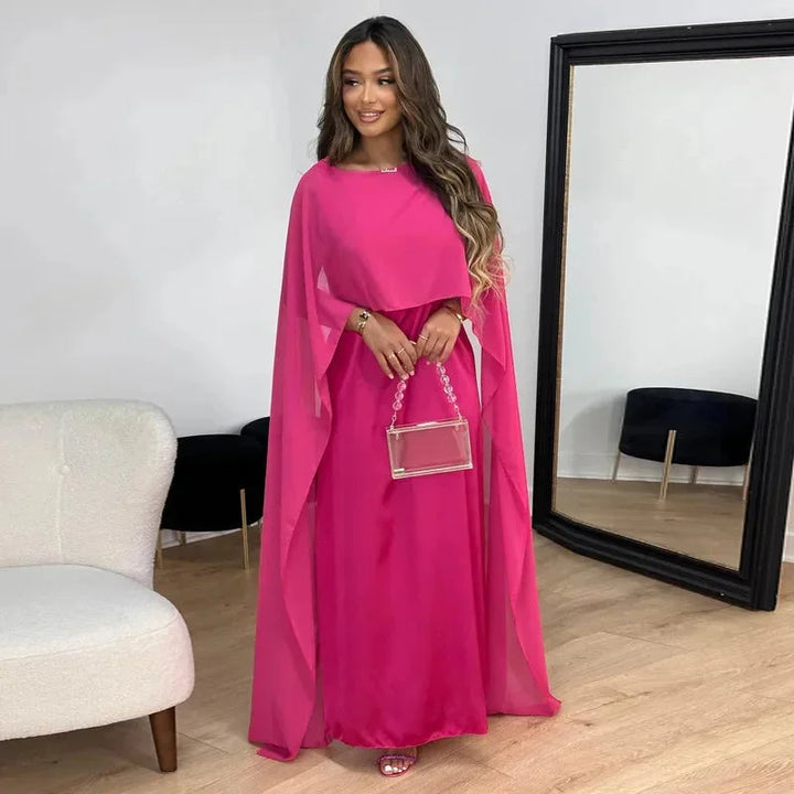 Valeriana | Damen Hochzeitsgast Cape Maxikleid