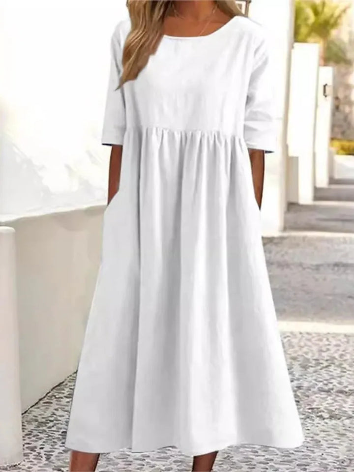 Elena | Mühelose Leichtigkeit Midi Sommer Kleid