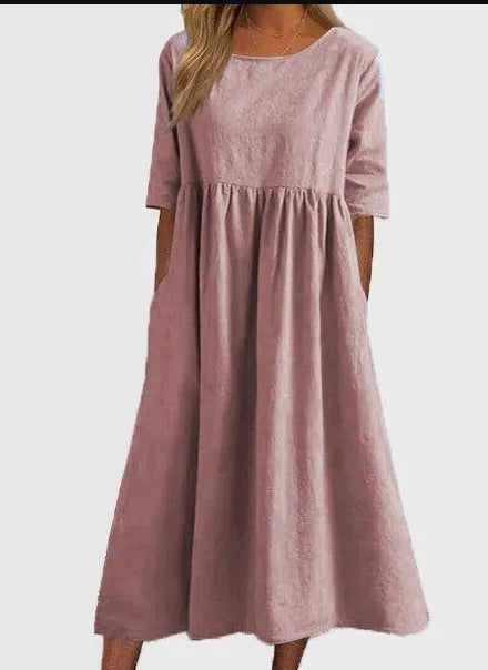 Elena | Mühelose Leichtigkeit Midi Sommer Kleid