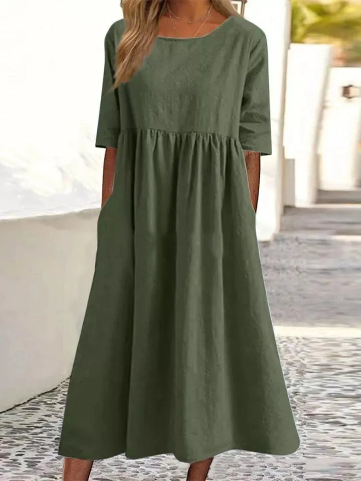 Elena | Mühelose Leichtigkeit Midi Sommer Kleid