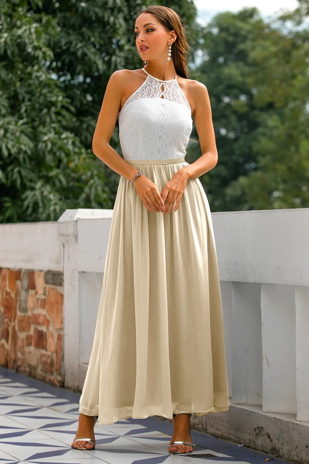 Delia | Damen Hochzeitsgast Halter Maxikleid