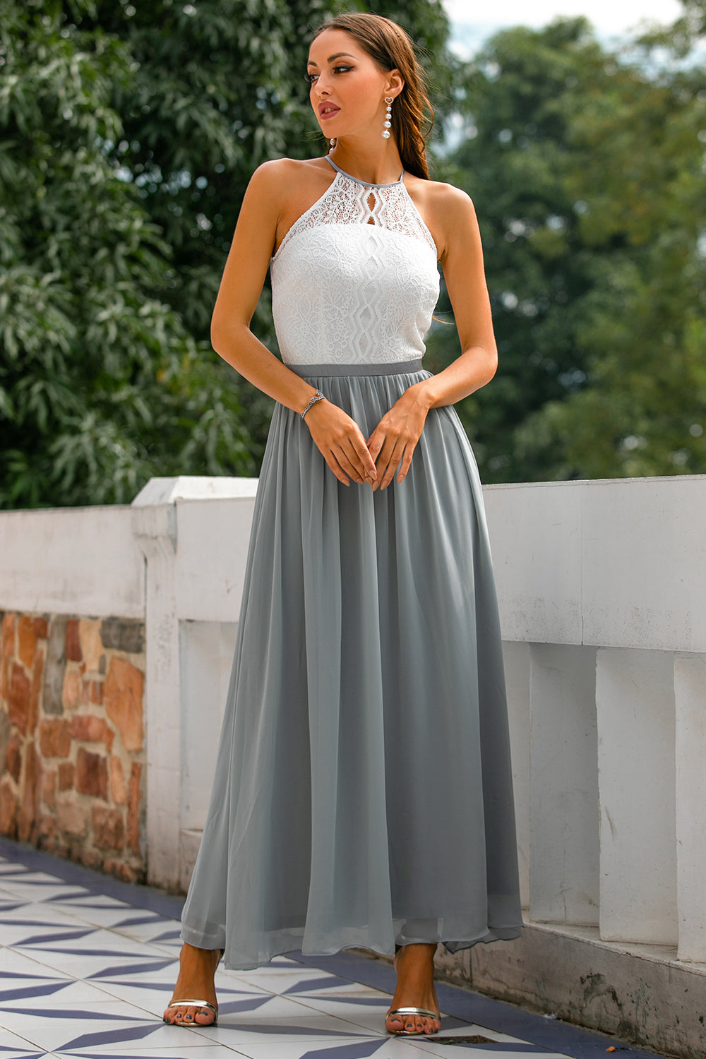 Delia | Damen Hochzeitsgast Halter Maxikleid