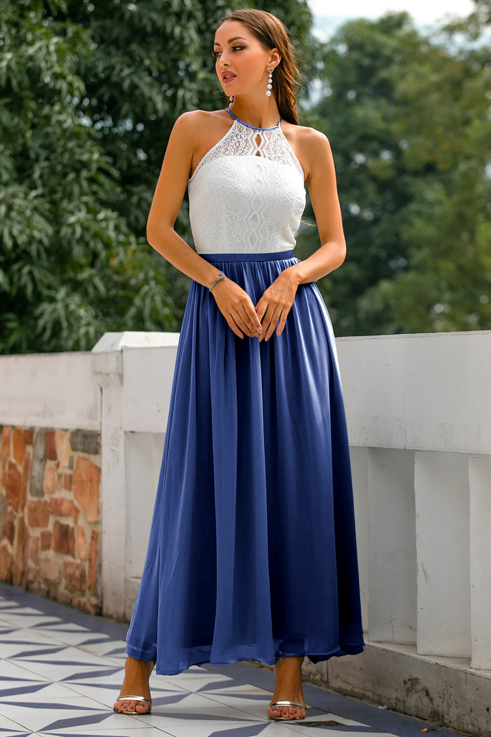 Delia | Damen Hochzeitsgast Halter Maxikleid