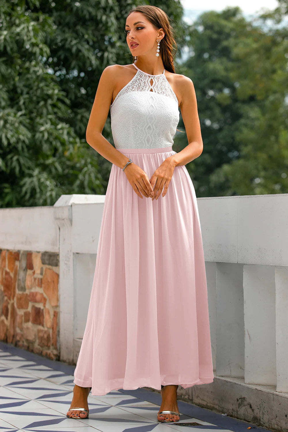 Delia | Damen Hochzeitsgast Halter Maxikleid