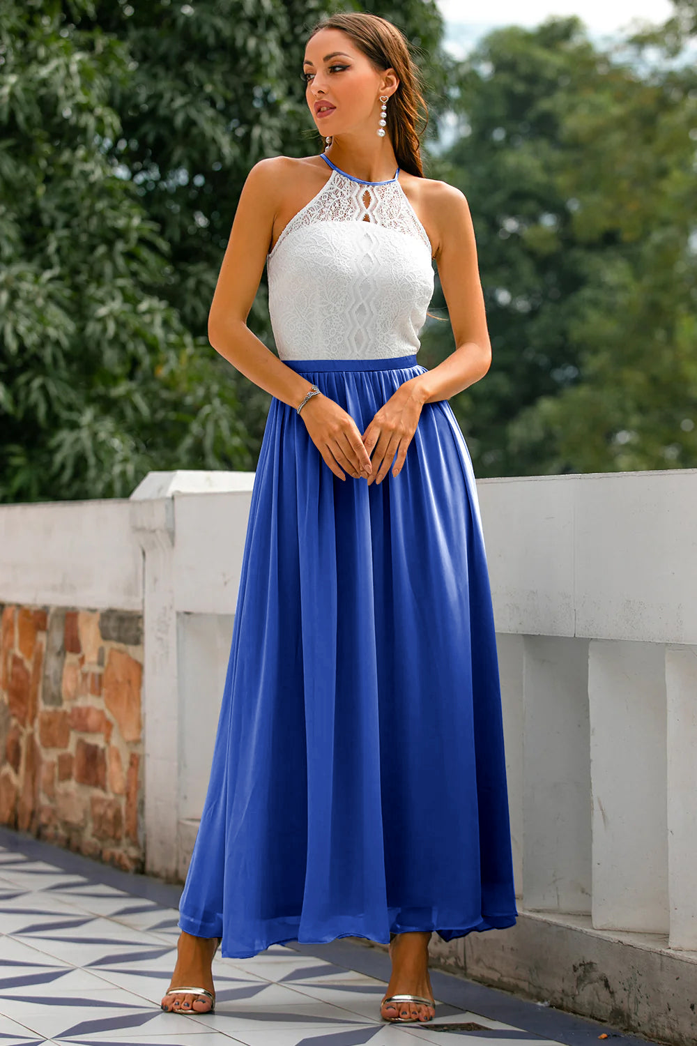Delia | Damen Hochzeitsgast Halter Maxikleid