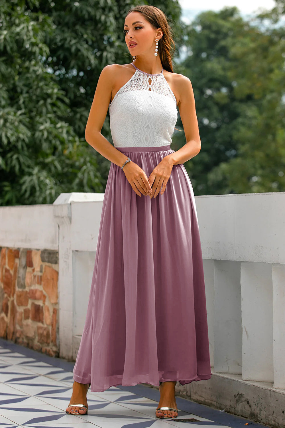 Delia | Damen Hochzeitsgast Halter Maxikleid